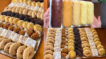 خمسة 5️⃣ اشكال حلويات العيد من نفس العجين!مذاق مايشبه لاخر بكمية وفيرة روعة /حلويات العيد 2026