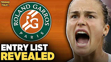 French Open 2026 Entry List Revealed | Sabalenka No.1 | Tennis News