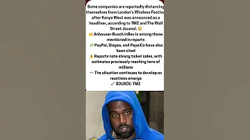[ZH] 坎耶·韦斯特 (Kanye West) 在音乐节前面临赞助商问题 ???? #usa
