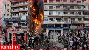 [EN] A massive fire broke out in central Beirut after a new wave of Israeli air strikes.