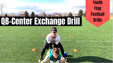 [EN] Youth Flag Football Drill | QB - Center Exchange Drill | Beginner Flag Football Drills for Kids
