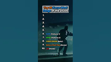 [ZH] 2020 年代 Kanye West 十大歌曲！ #rap #hiphop #top10 #kanyewest #2020 #ye #bully #donda #music