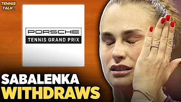 Sabalenka Withdraws from Stuttgart 2026 | Tennis News