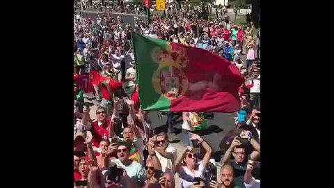 Filmed by Cristiano ronaldo on the bus: portugal fans Euro 2016 celebration