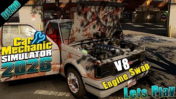 [ZH] 发动机更换：Car Mechanic Sim 2026 DEMO 中的 V6 更换为 V8