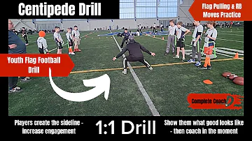 [EN] Youth Flag Football Drill | 1 on 1 Flag Pulling and Running Back drill for kids | Flag Football