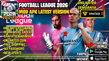 [EN] Football League 2026 Mod Apk v0.1.73 Terbaru —Unlimited koin & work mode career