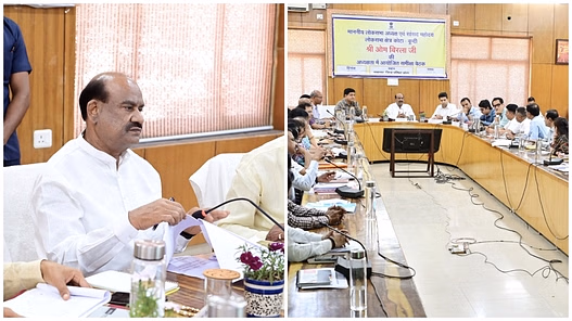 Birla showed up at a Judgment Meeting of Drinking Water Projects in Kota and warned to the Blacklist Project Hangers