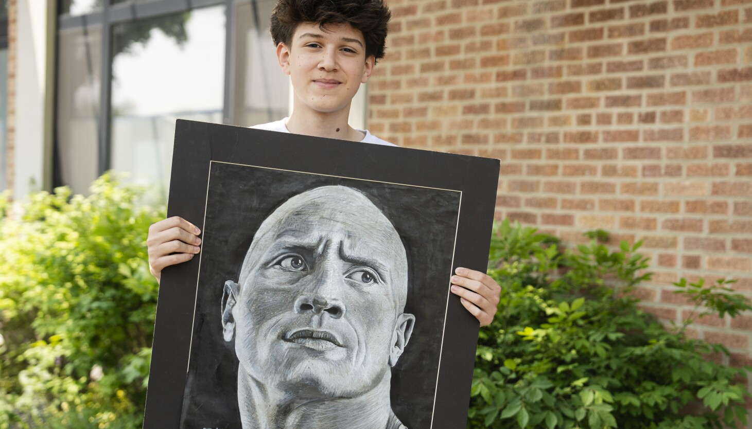 evanston-teen’s-portrait-of-the-rock-a-hit-with-the-actor