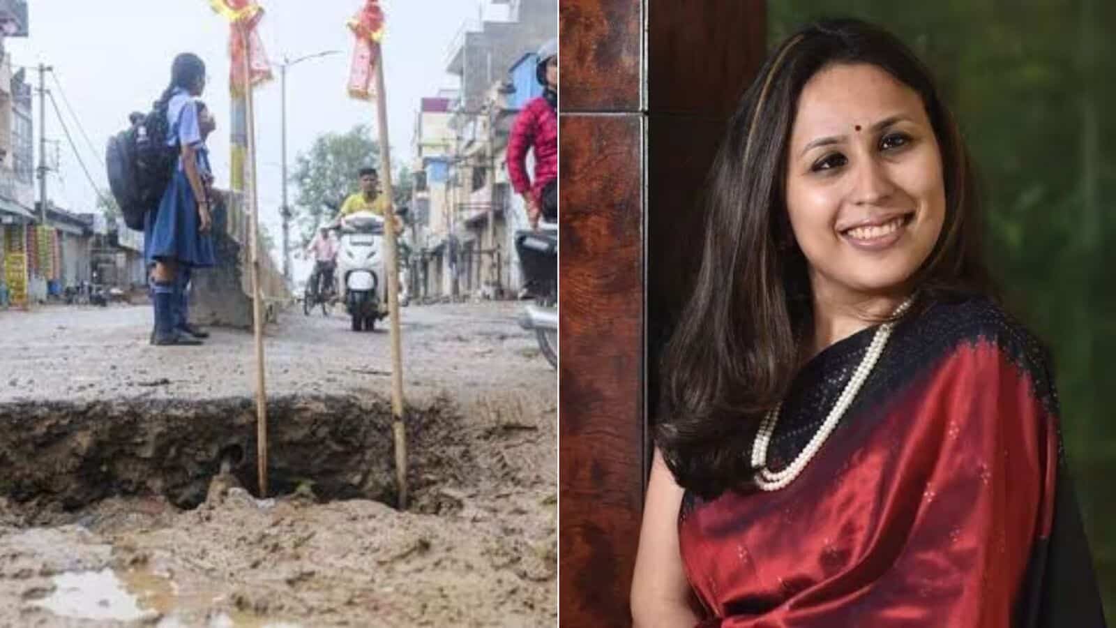 ‘Boasts about £ 100 cr apartments later’: Radhika Gupta Slams Gurugram Road Condition in Monsoon, call it ‘Crater Connection’