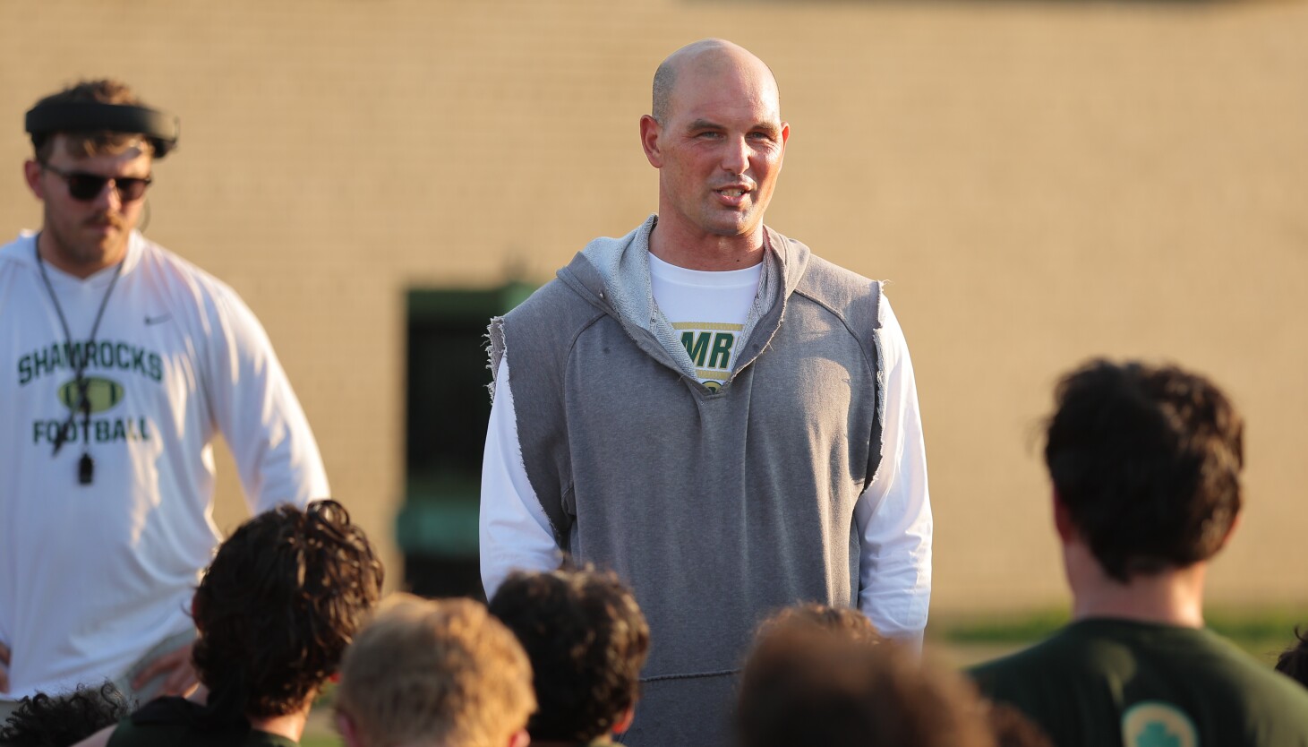 first-day-of-soccer-practice:-recent-coach-tom-zbikowski-makes-a-splash-at-st.-patrick