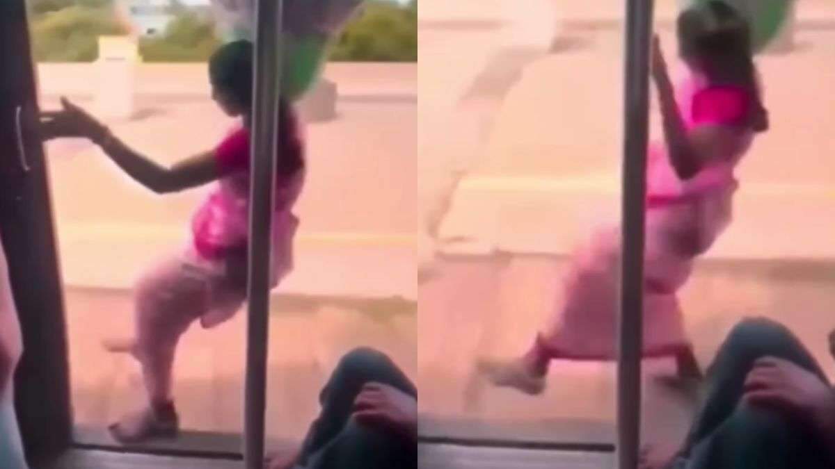 The woman jumped before the train stopped! Physics class took off on social media as soon as the video went viral