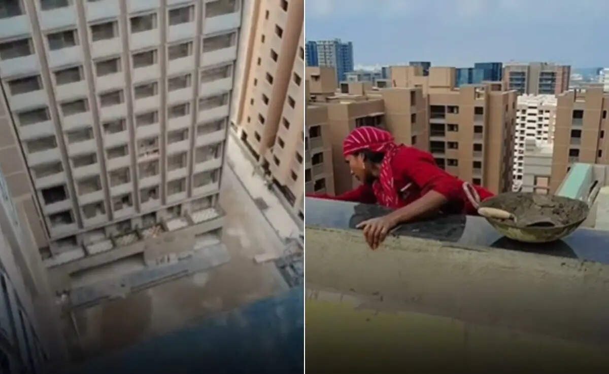 Heartbreaking video! Small child captures mother’s deadly work on camera, woman seen working at a height dangerous for the family