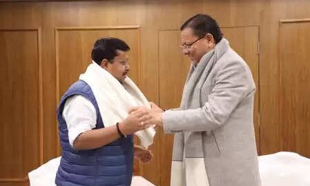 CM Pushkar Singh Dhami met Nitin Nabin and congratulated him for the new responsibility.